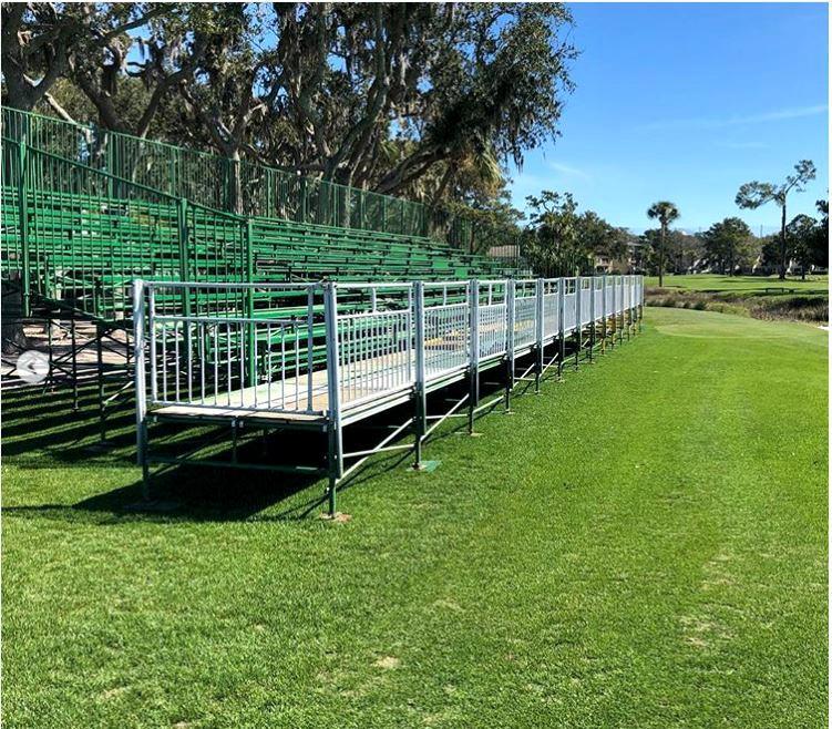 spectator stands at harbour town golf links, hilton head island, sc